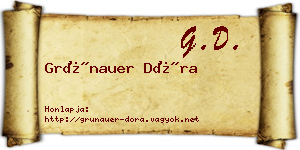 Grünauer Dóra névjegykártya